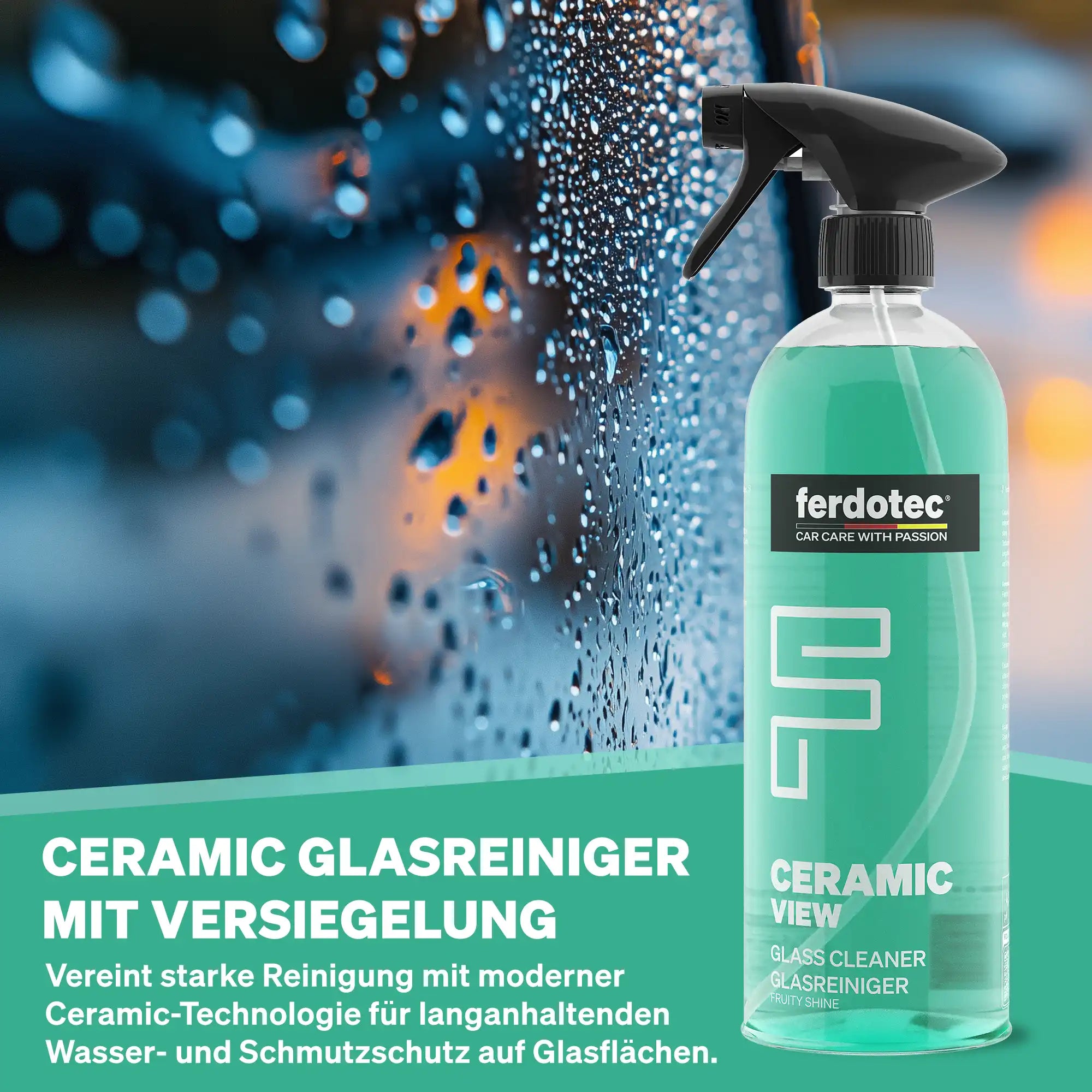 Ceramic View Glasreiniger 750ml Microfaser Set