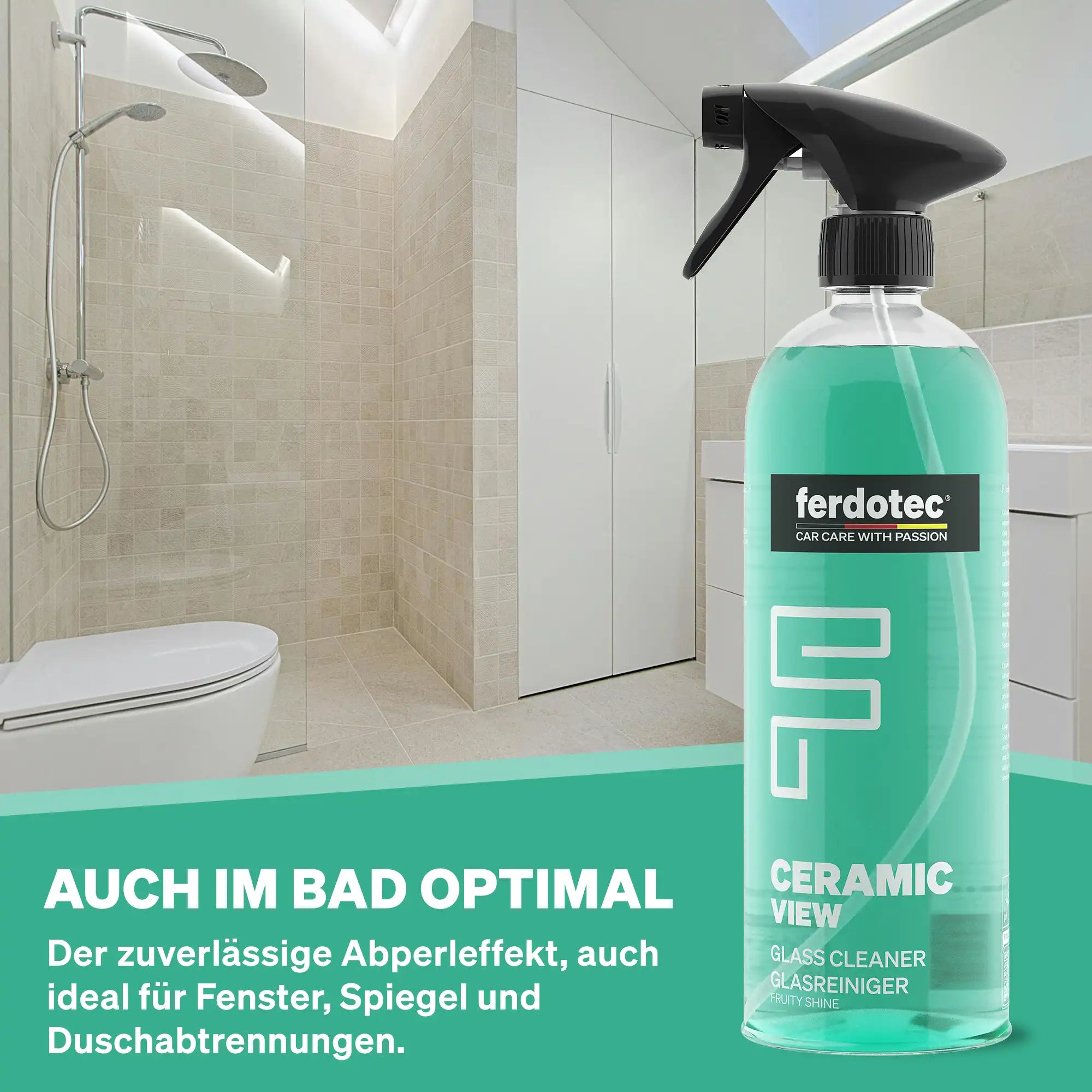 Ceramic View Glasreiniger 750ml Microfaser Set
