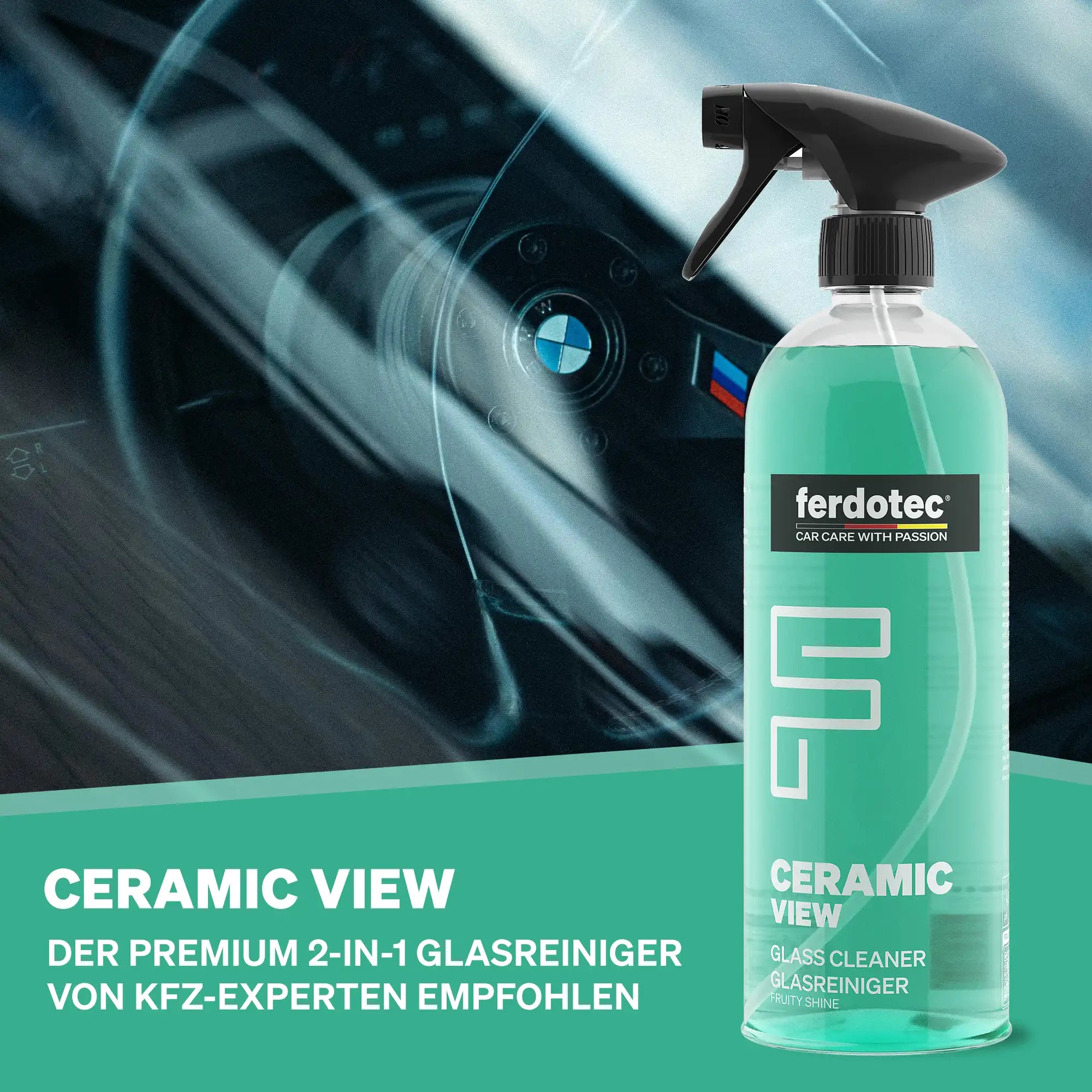Ceramic View Glasreiniger 750ml Microfaser Set