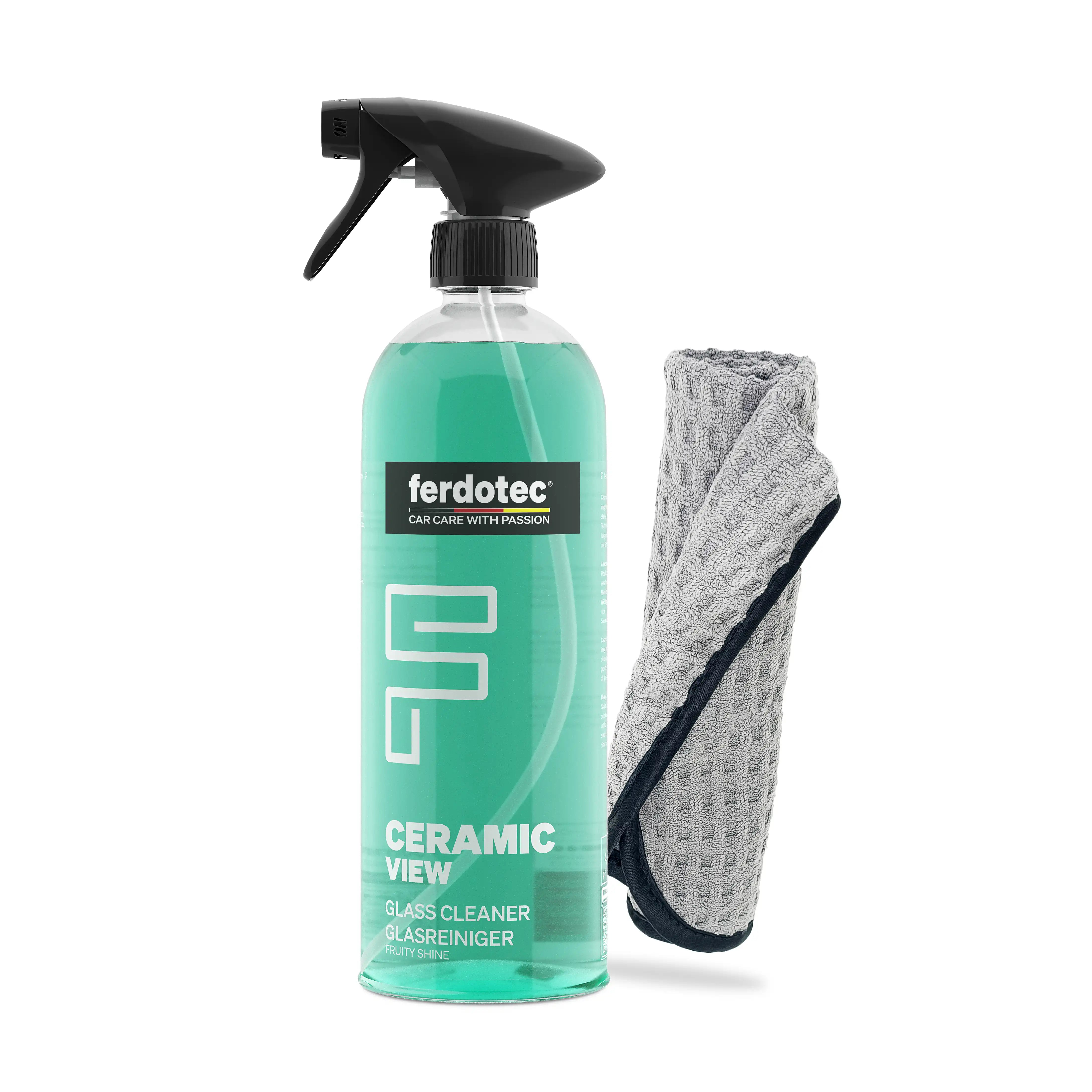 Ceramic View Glasreiniger 750ml Microfaser Set