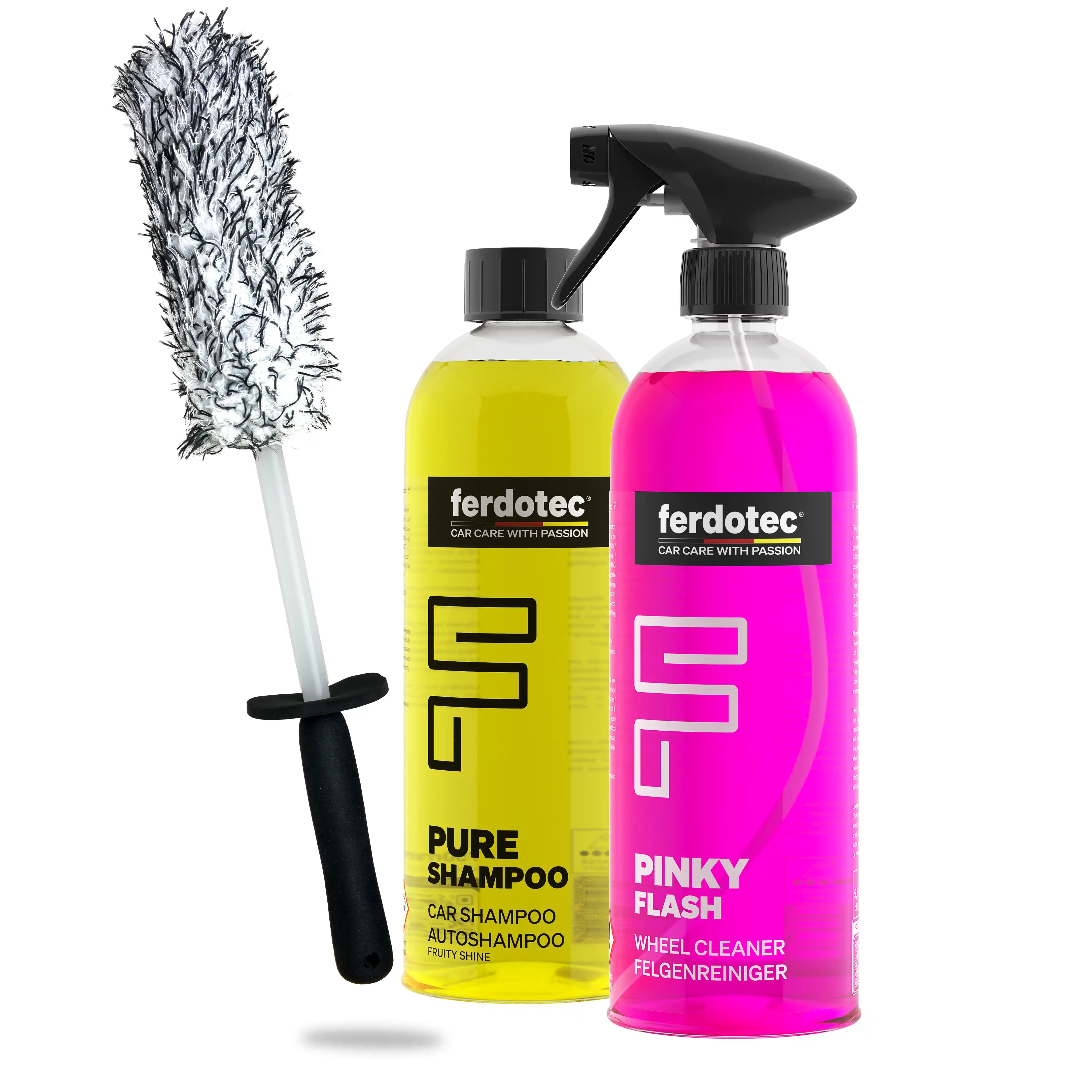 Pure Shampoo & Pinky Flash mit Felgenbürste Spar-Set